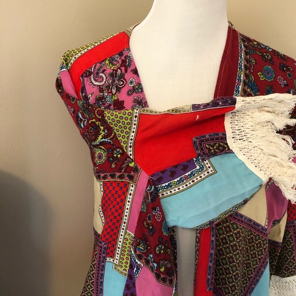 Entro Multi Collage Kimono w/Tassels,Size-Large - Picture 8 of 8